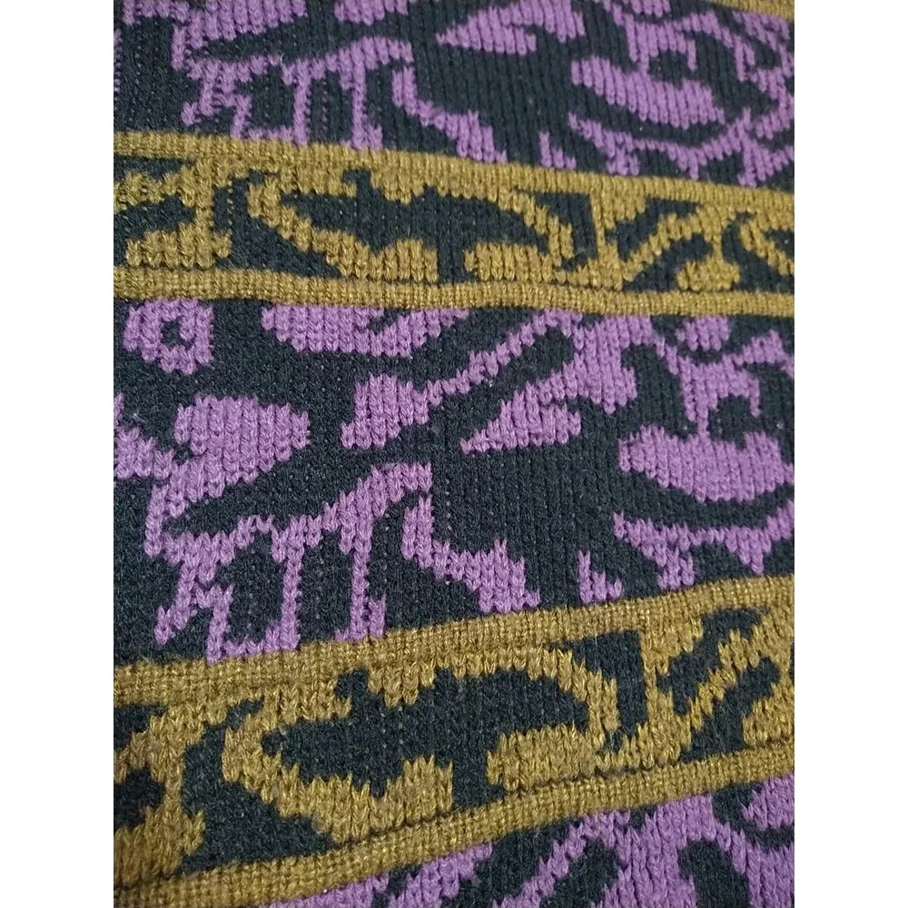 Scandia‎ Sweater Men L Black/Purple/Gold Skiing Hiking Heavy U.S.A. Outdoor